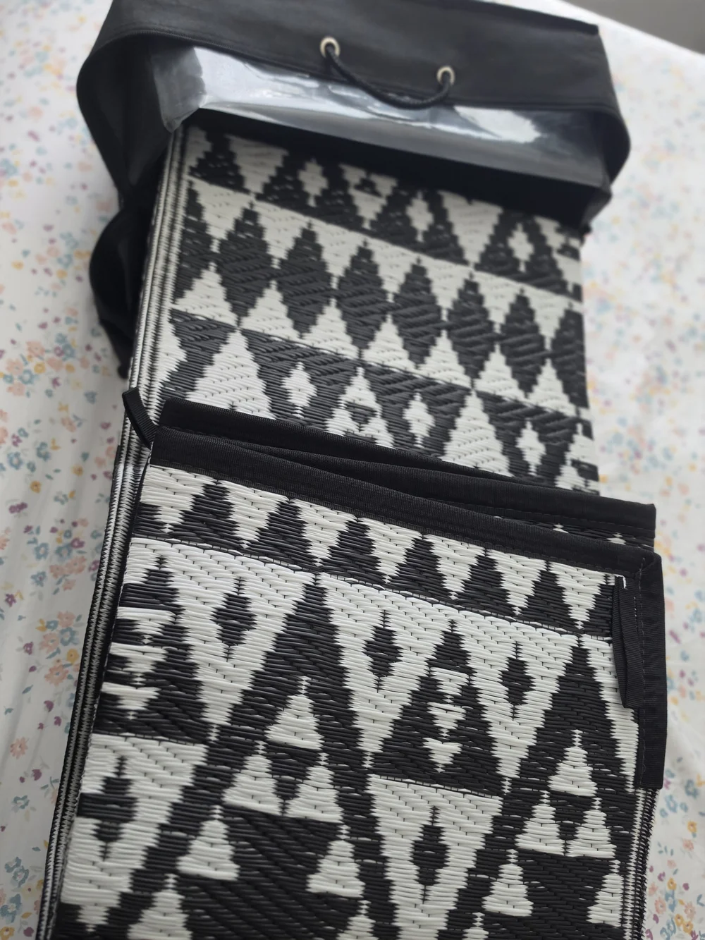 Black & White Geometric Indoor/Outdoor Door Mat